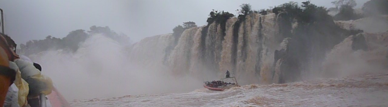 Boating on Iguazu Falls