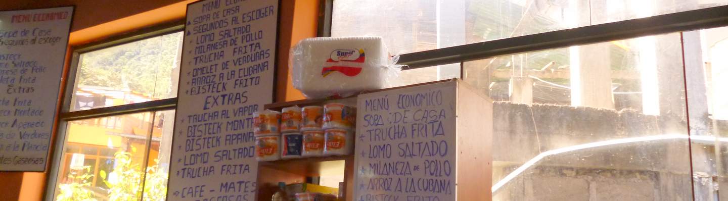menu at aguas calientes market