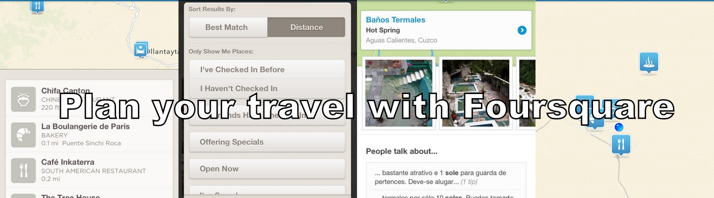 Plan a day's travel with Foursquare
