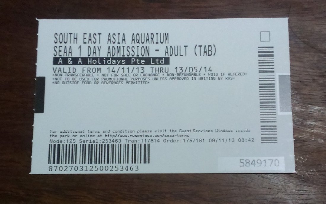 south east asia aquarium cheap ticket