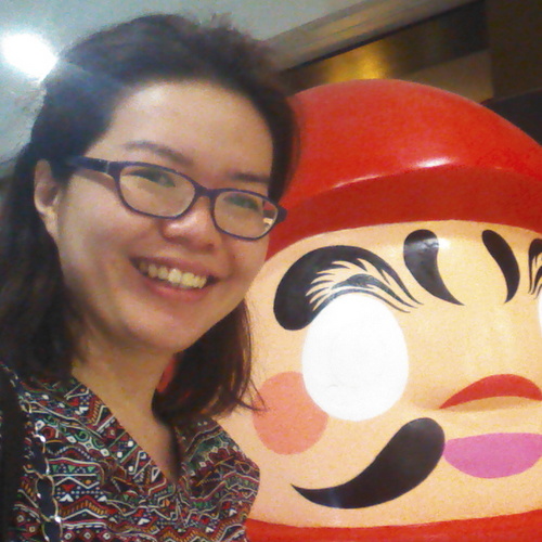 I pose with Daruma